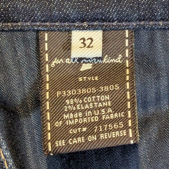 7 For All Mankind - Ginger Wide Leg  Dark Wash Jeans Size 32 - Picture 5 of 6
